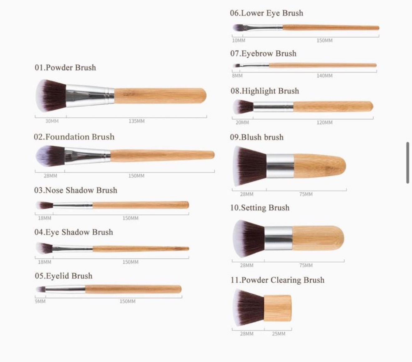 Bamboo Make Up Brushes 