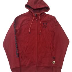Under Armour Fleece Men’s L Red Sweatshirt Full Zip Lny Terry Fz Hoodie RN96510