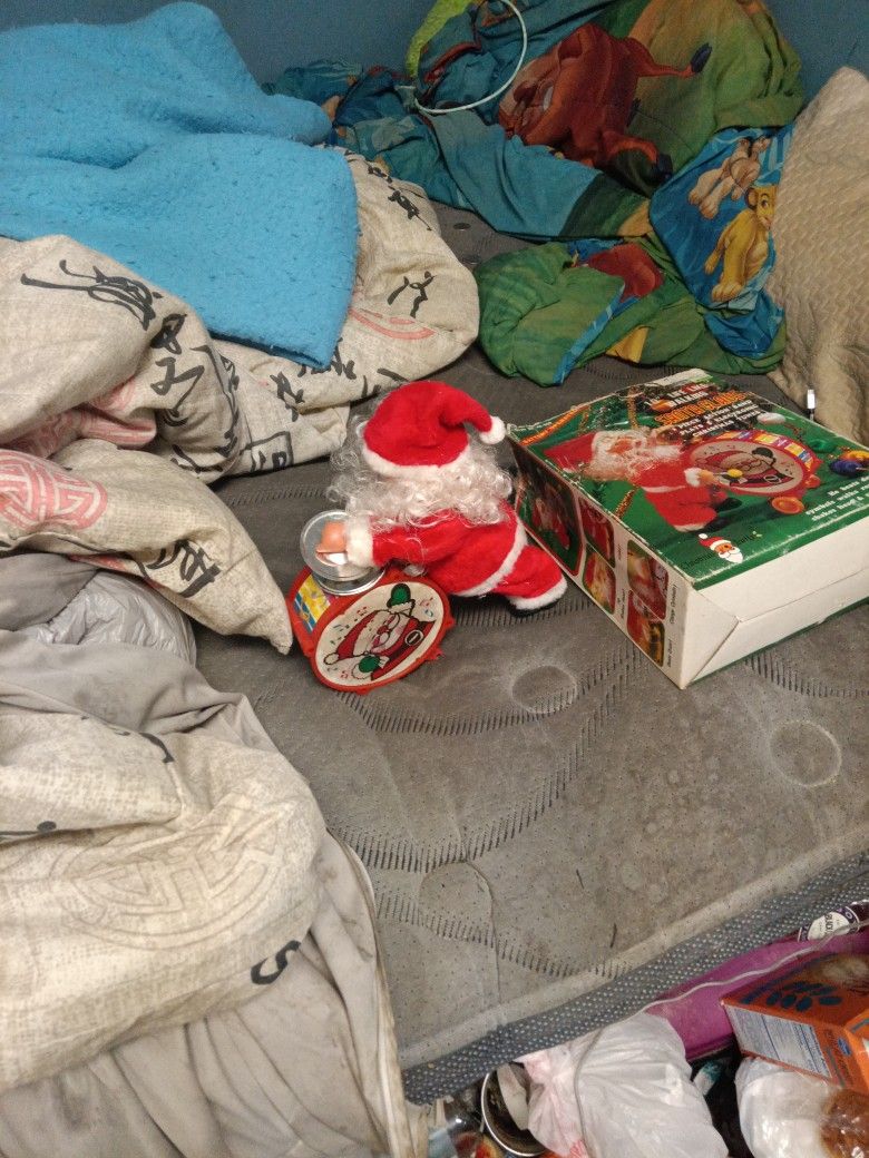 Vintage Walking And Playing Music Santa
