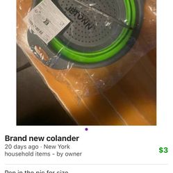 Brand New, Colorful Strainer Colander