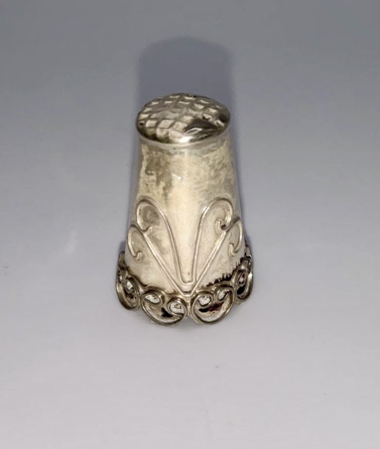 Vintage 925 Sterling Silver Swirl Sewing Thimble, Made In Mexico