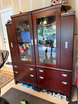 Matching Solid Wood Entertainment Centers / Display Cabinets