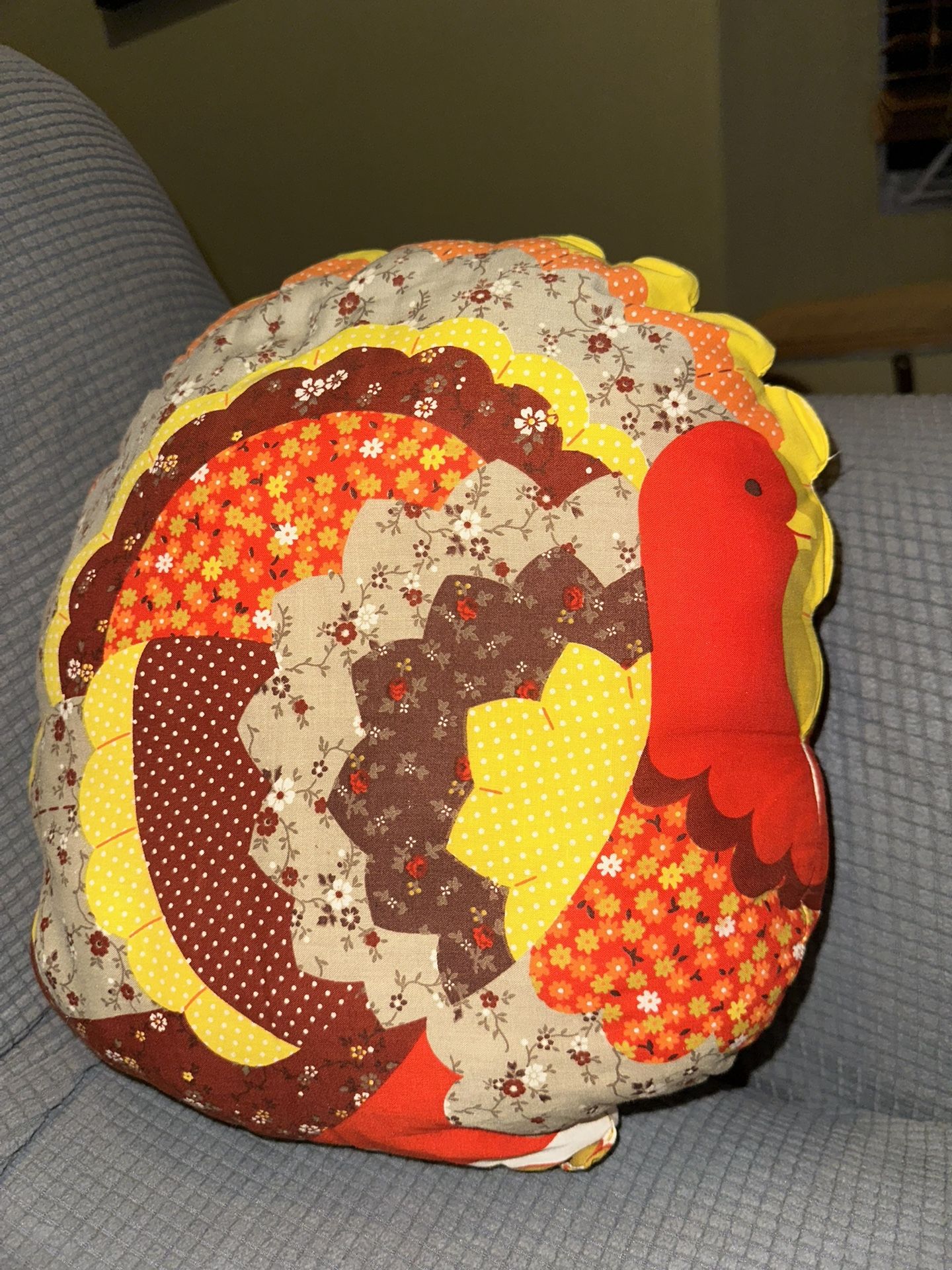 Vintage 70’s Cranston Cut & Sew Turkey Pillow Thanksgiving Autumn Cottage Farmhouse