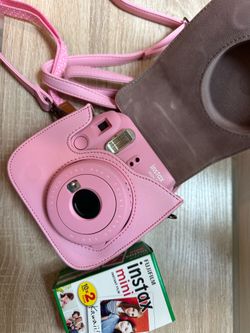 Pink Fujifilm Instax Mini 9 with Case and Film