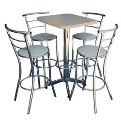 Mesa Alta Con  4 Bancos Altos Usado