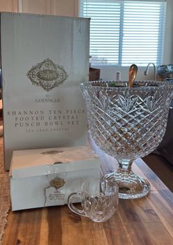 Crystal Punch Bowl & Glasses