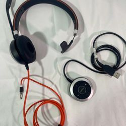 Jabra Evolve 40 Headset HSC017 with ENC010 USB-A Controller & Carry Pouch