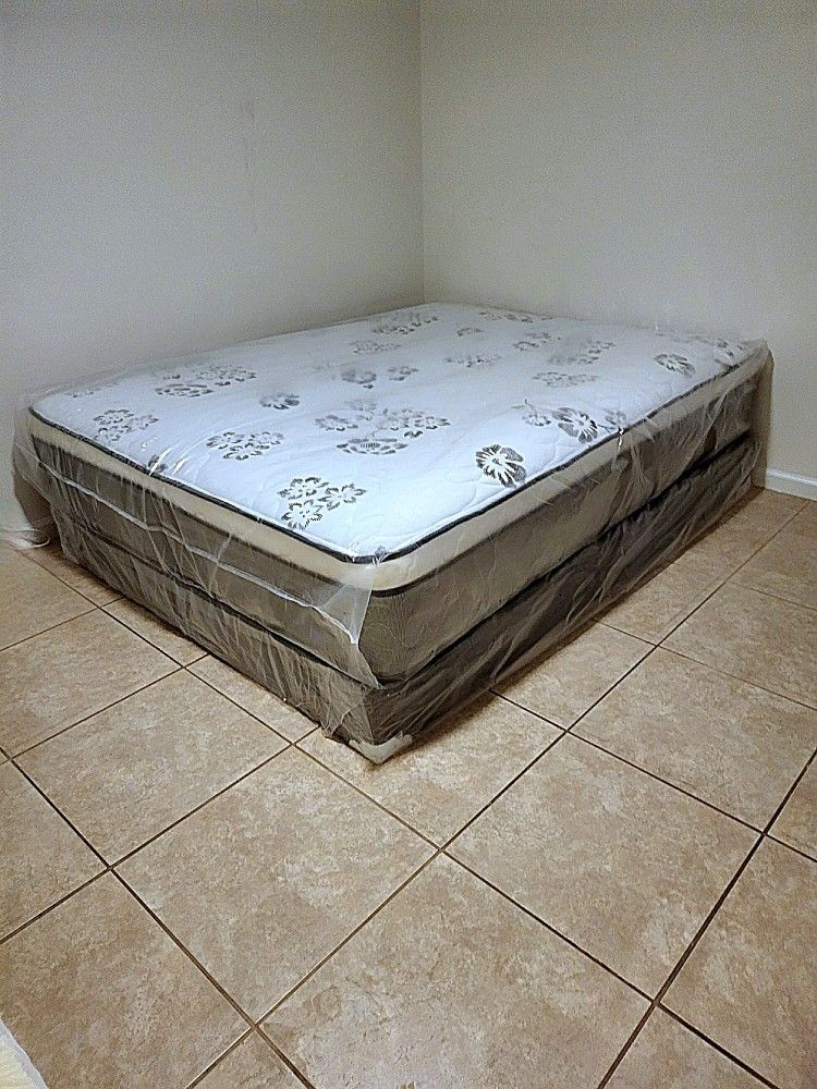 NEW QUEEN PILLOW TOP MATTRESS AND BOX SPRING AVAILABLE KING SIZE