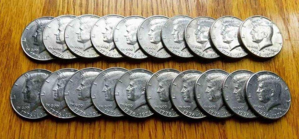 Roll of 20 Bicentennial 1776~1976 JFK Kennedy Half Dollar coins
