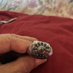 Torquoise With Orange Color Ring