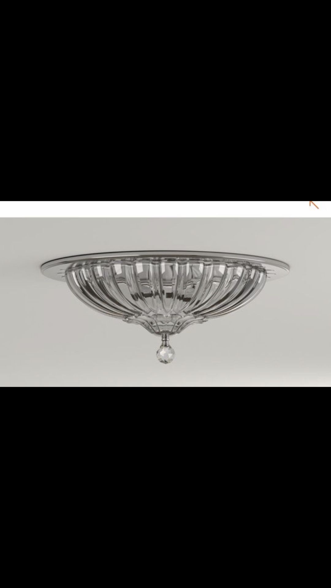 Flush mount real crystal chandelier