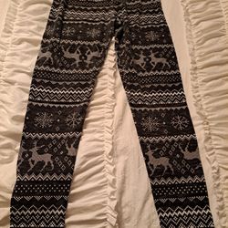 Women's Leggings Size Small 3-5 Christmas Reindeer 