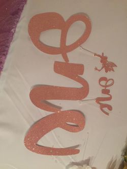 Fairy cake topper and 1st birthday sign
