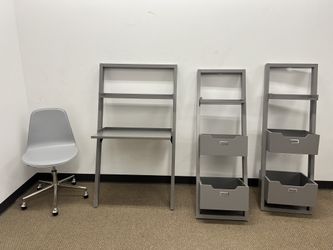 Crate And Barrel Sloane Leaning Bookcases Desk And Chair