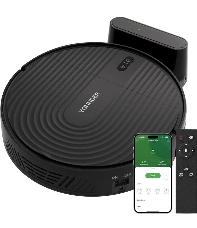 R1 Robot Vacuum Cleaner, Automatic Recharge, Tangle-free, 140min Runtime, Scheduling, Remote Control/ APP/ Alexa/Google, Auto/Edge/Spot Mode, 600mL Du