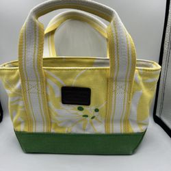 Vintage Tommy Hilfiger small yellow and green tote -Nano size tote-2002 edition