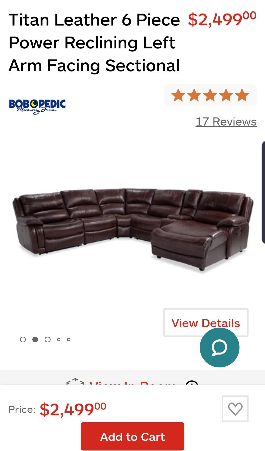 6 piece leather sectional couch/sofa