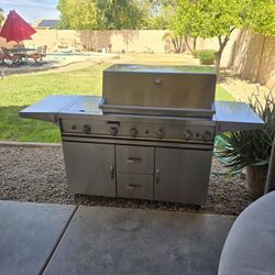 Large Stainless Steel Member’s Mark 6-Burner Gas Grill w/ Side Burner – Clean & Works Perfect