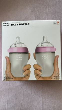 Comotomo Natural Feel 8oz. Bottle, 2 Pack - Pink