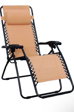 Zero Gravity Lounge Chair with Pillow, Foldable Outdoor Reclining Chair for Patio and Beach, Weather-Resistant Textilene, 300 lb Capacity, 26",