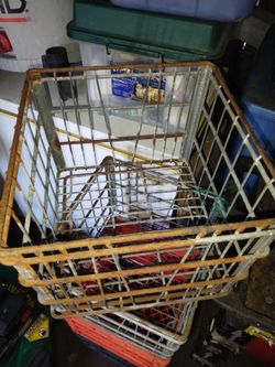 2 Vintage steel milk crates