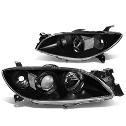 04-09 Mazda 3 4-Door Sedan Projector Headlights - Black Housing
