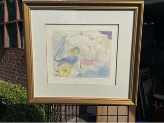 Exquisite signed, framed Salvador Dali Eutherpe with paperwork