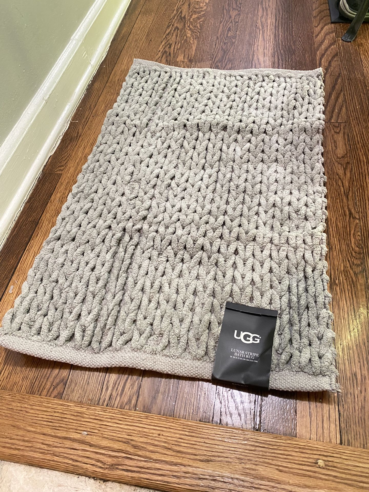 Ugg Grey Lunar Stripe Bath Rug