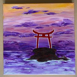 Toro At Sunset Painting 10”x10”