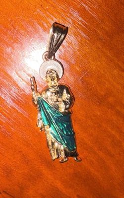 Saint Jude Enamel Religious Pendant