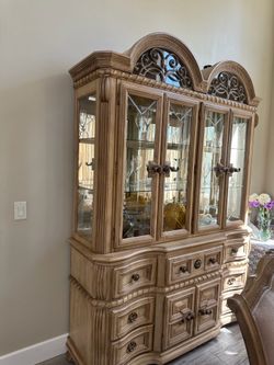 Dining table and china cabinet