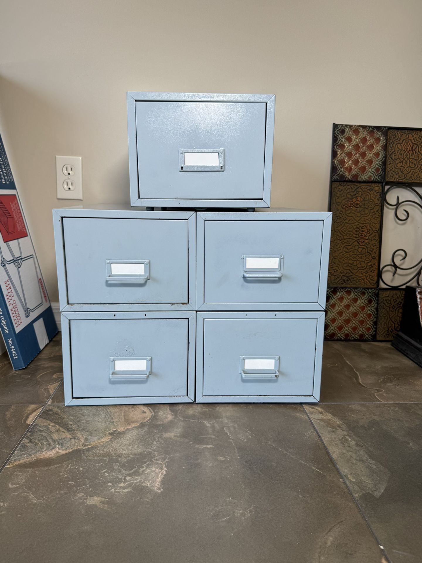 ⭐️ Vintage/Retro Metal Locker Cabinets, Stackable Storage for Garage, Tools, Files ⭐️