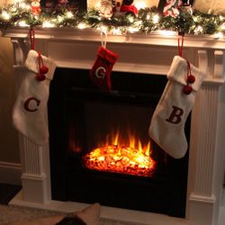 White Wall Mounted Electric Fireplace