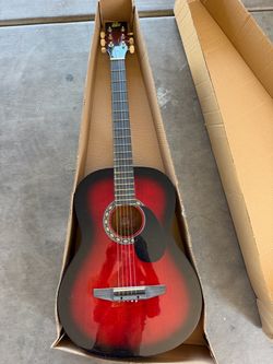 Rogue Acoustic Guitar Red Sunburst