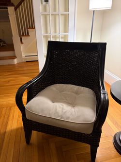 Black/Dark Brown Wicker Chair