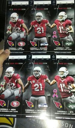 2 Arizona cardinals vs San Francisco 49ers lower level with parking pass