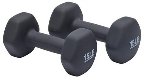 Amazon Basics Neoprene Dumbbells 15 lb Pair – Dark Grey