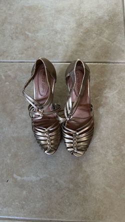 Corso Como Gold Strappy Heeled Sandals Size 8