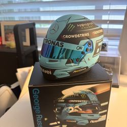 2023 George Russell Mini Helmet - 1:2 Scale Bell F1 Helmet 