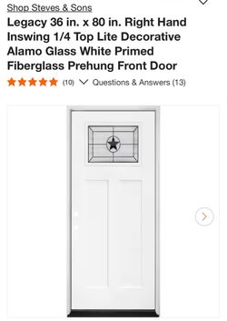 36” front entry door NEW