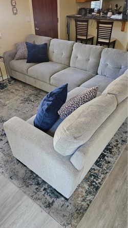 Gray Fabric Sectional Sofa