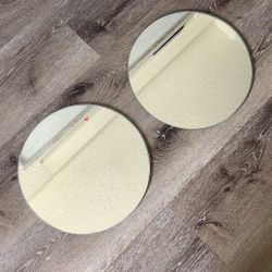 Set Of 2 12in Round Circle Mirror