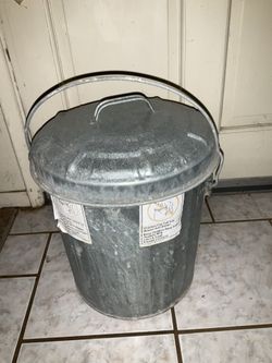 Galvanized Trash Can With Handle And Lid