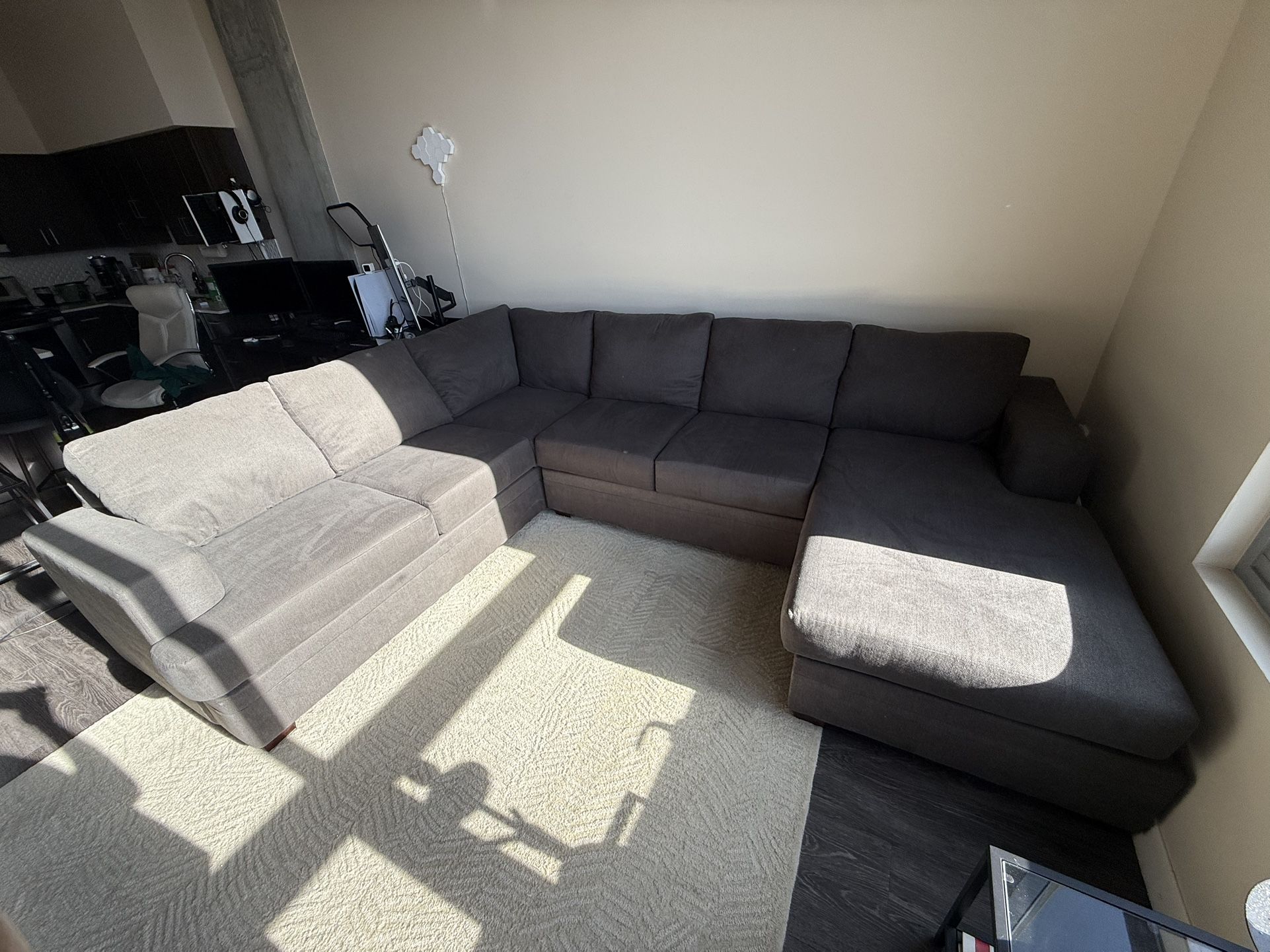 Sectional Couch Grey Living Spaces