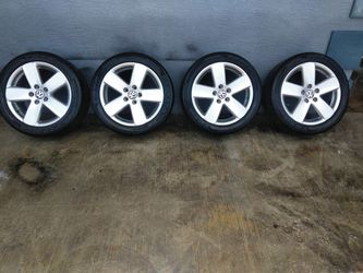 17"WHEELS AND TIRES FOR 2010 VW ,TIRE SIZE (235/45/17),IN VERY GOOD CONDITION,MAY FIT DIFFERENT YEAR OR MODEL,PLEASE CALL OR TEXT