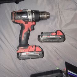 Milwaukee M18 Hammer Drills And Two Batteries 