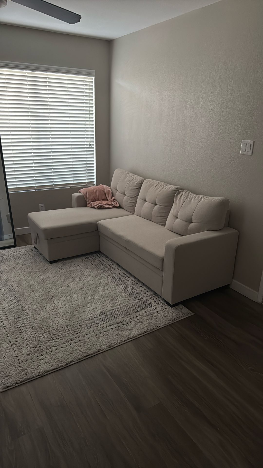 83 Inch Sleeper Sofa Pullout Bed With Storage Chaise For Living Room