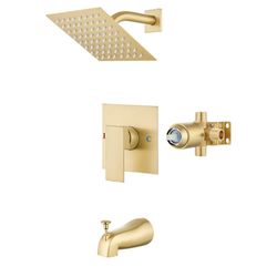 Airuida Shower Faucet Set with Tub Spout Bathtub Faucet Kit Shower Tub Faucet Set Complete Tub Shower Trim Kit with Solid Brass Rough-in Valve and Rai