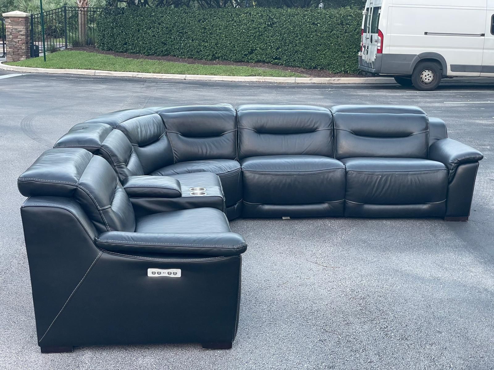 Sofa/Couch Sectional Recliners - Leather - Black - Delivery Available 🚛