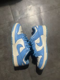 size 8.5 Nike Dunk Low Blue/White Colorblock Leather Low Top Lace Up Sneaker
